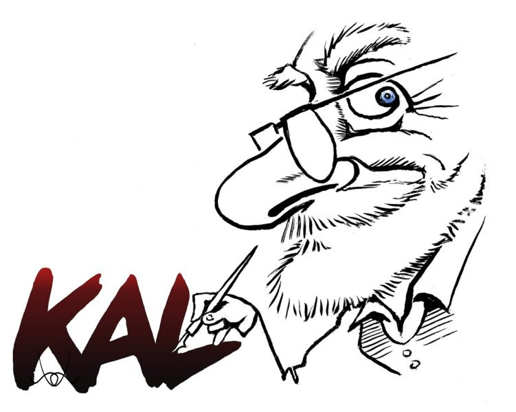 Kal, Kevin Kallaugher self caricature, self portrait.